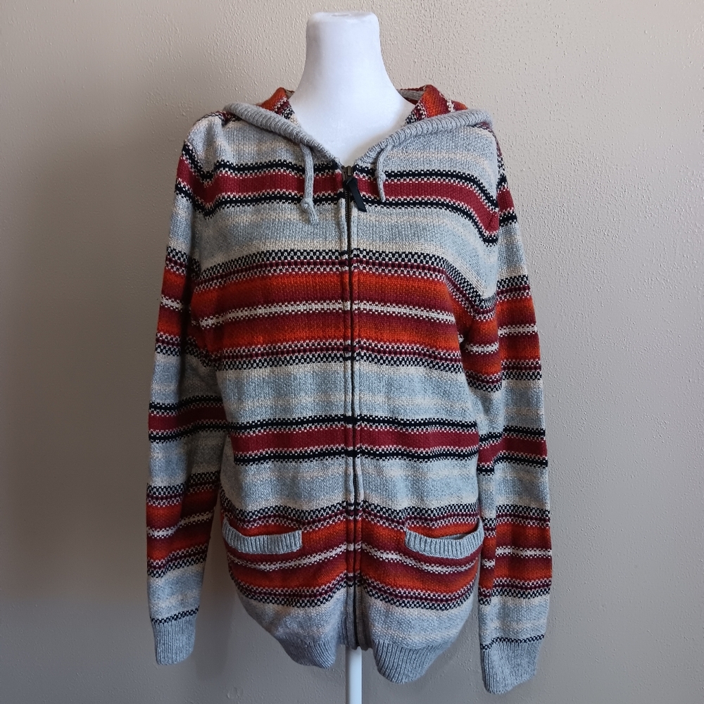 Pendleton Surf Skater Full Zip Boho Hoodie Hooded Stripe Sweater Size Small Mens